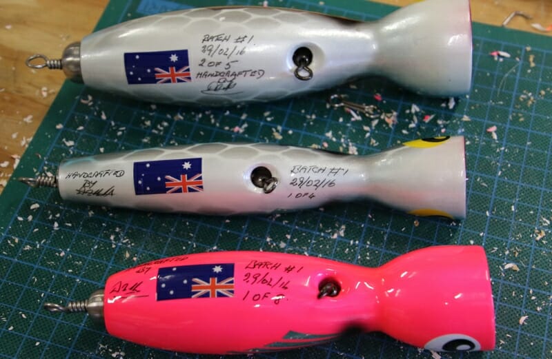 Custom made poppers made for GT fishing by Dave Killalea