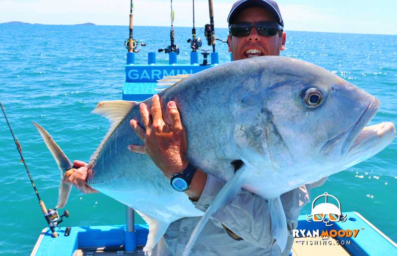Fishing for Giant Trevally (GTs) on charter with Ryan Moody