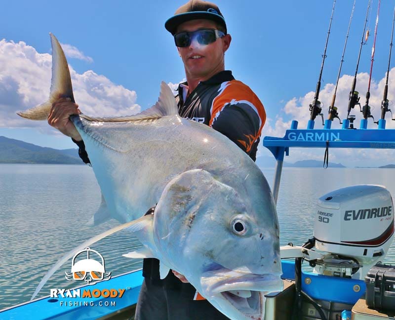 Another nice GT caught by angler Ben on charter at Hinchinbrook