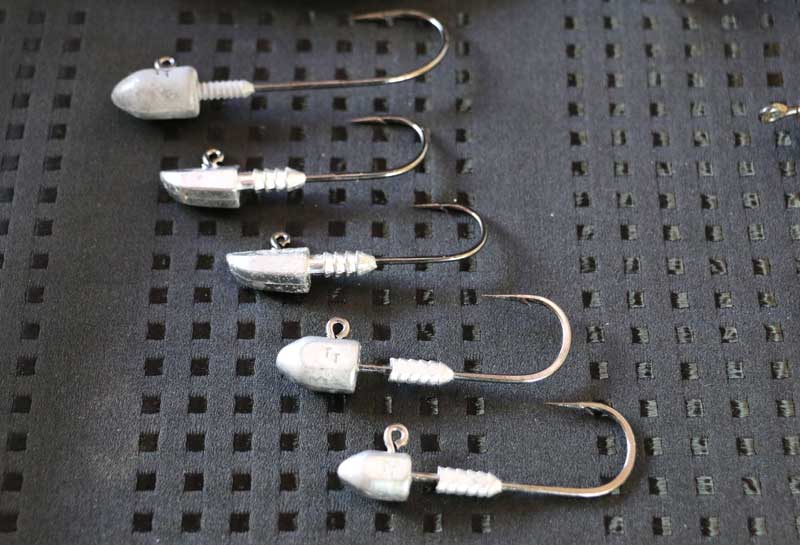Fishing with head weighted jig heads