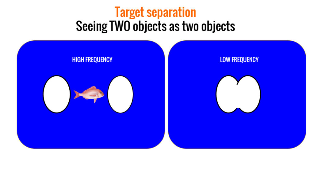 High frequency helps see two objects as two objects