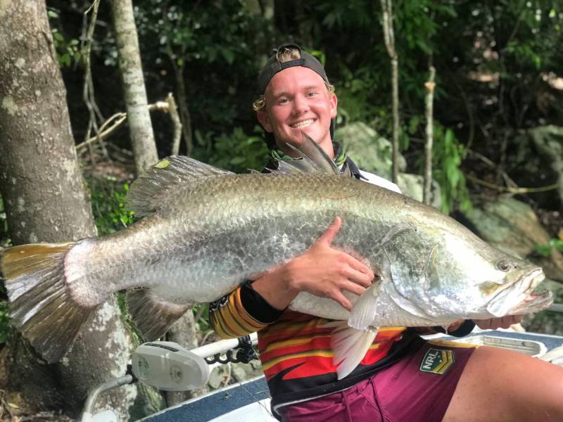 The smile says it all. Fishing as a hobby paid off for young Jack Centofanti with one of his many metre plus barramundi
