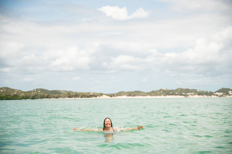 Swimming in crystal clear water in Far North Queensland 