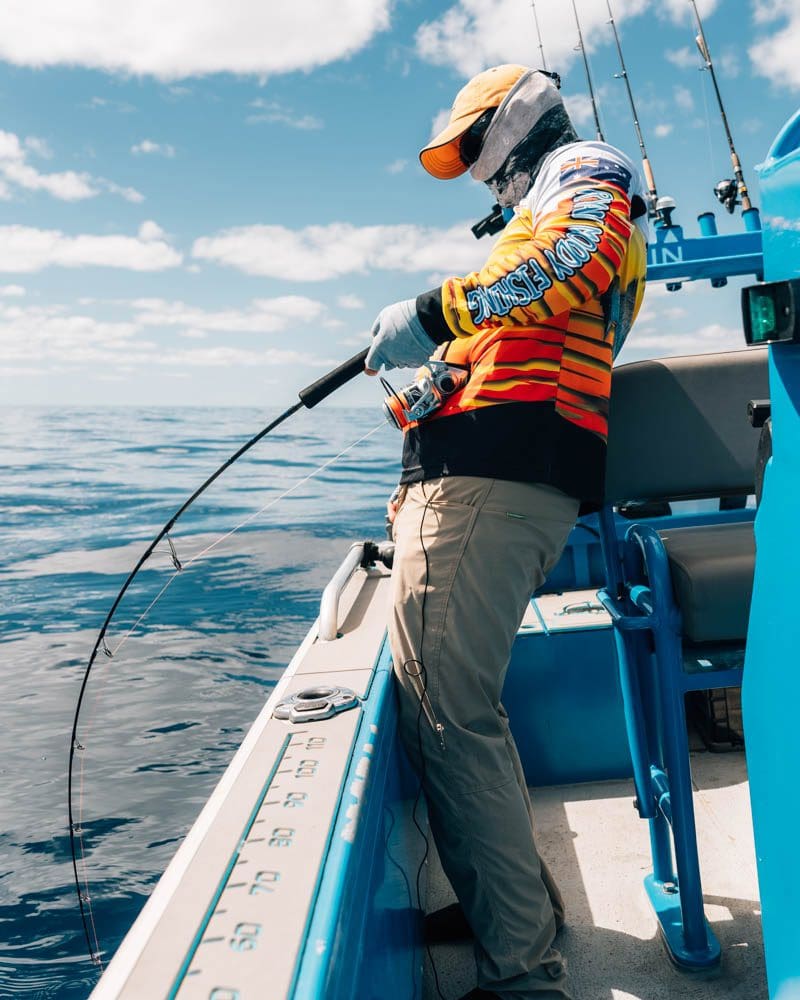 Tackling something huge, fishing wide offshore Cairns