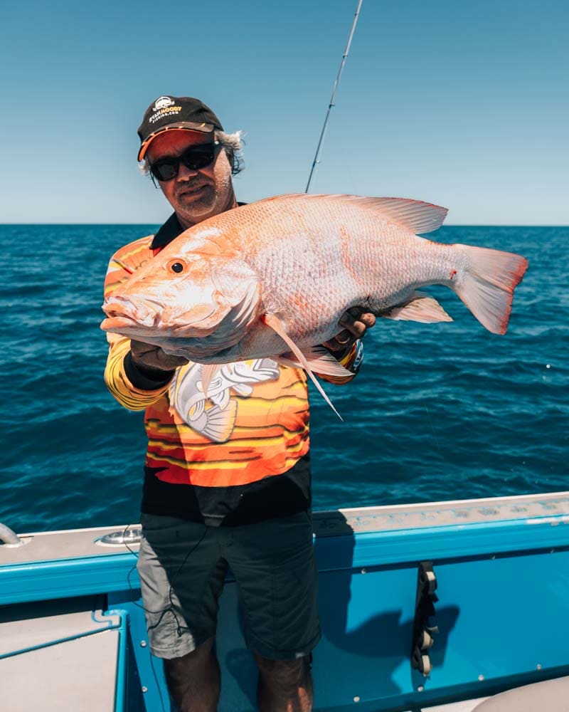 Ryan Moody with large mouth nannygai on wonky holes