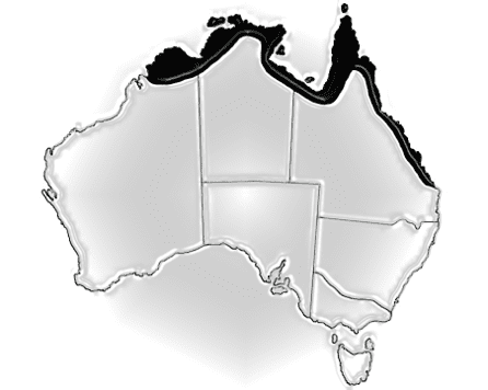 Approximate Crocodile distribution in Australia