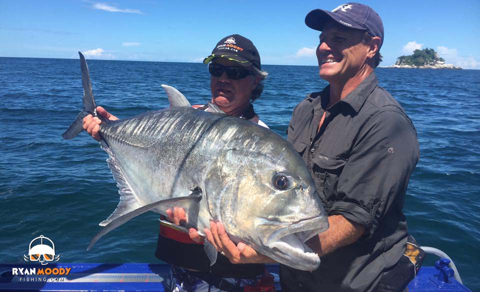 Andrew Ettingshausen fishing for GTs at Hinchinbrook