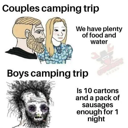 Fishing camping trip meme