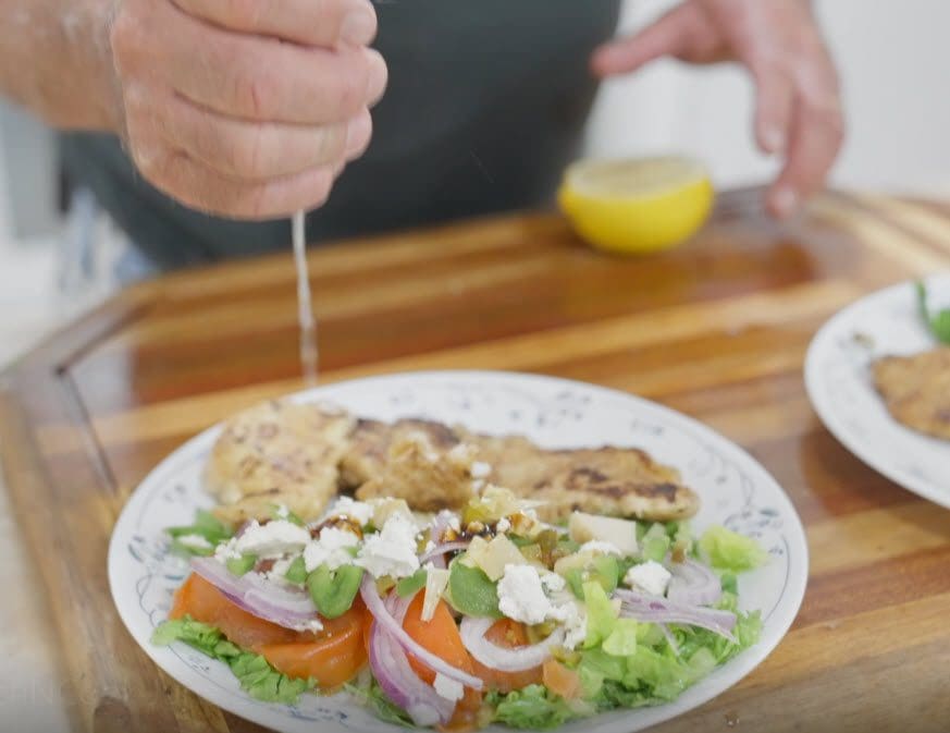 Fresh fish and salad