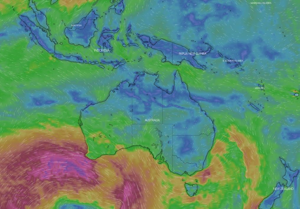 Check weather trade winds using windy app