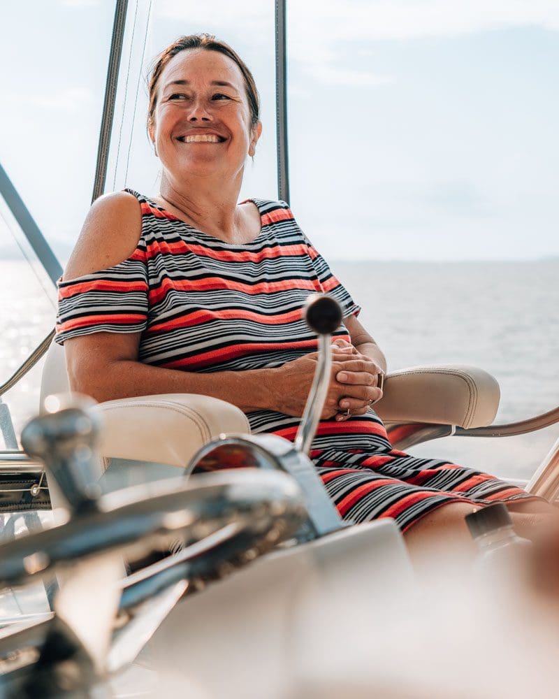 All smiles after we fixed our boat issues in Cardwell