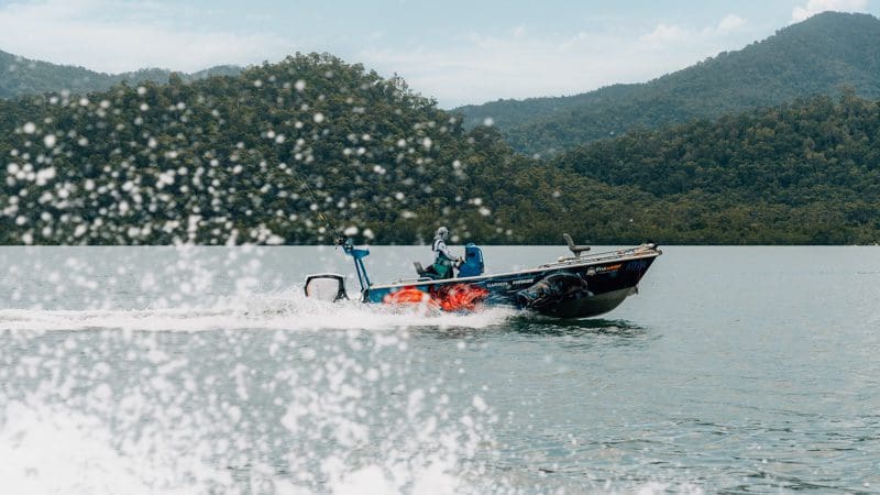 Boat travelling in Hinchinbrook channel