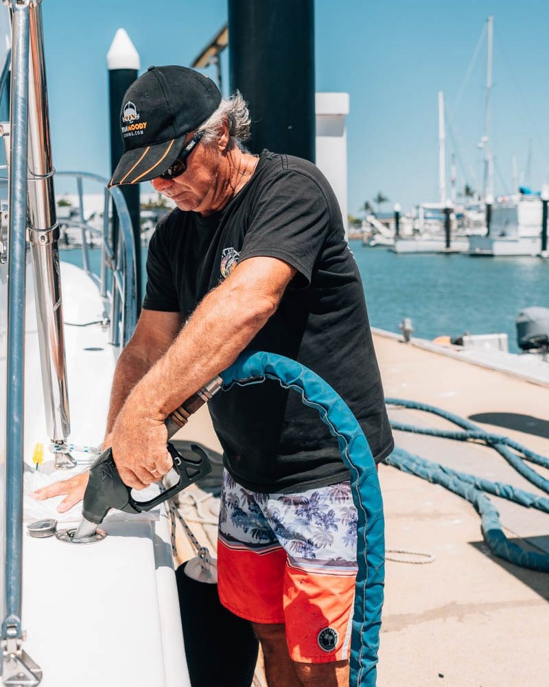 Fuelling boat at Townsville marina