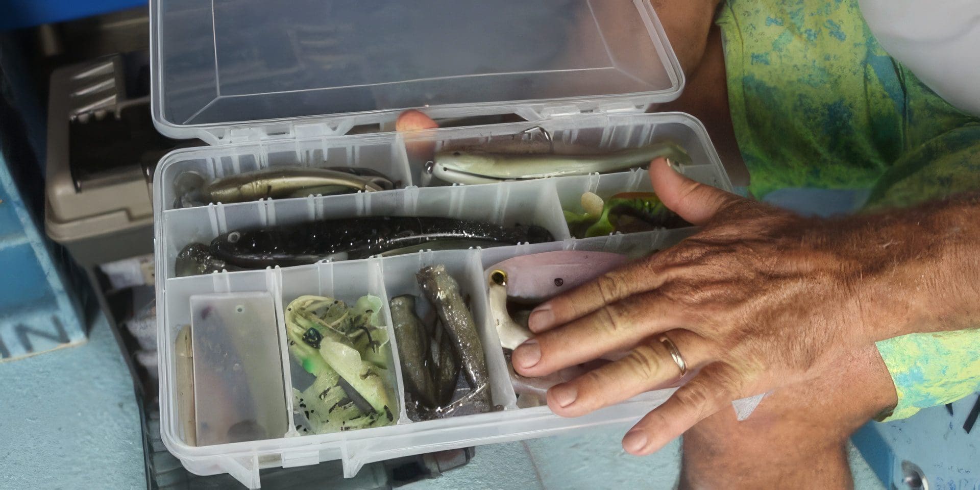 Setting up your tackle box for fishing in a small boat by Master