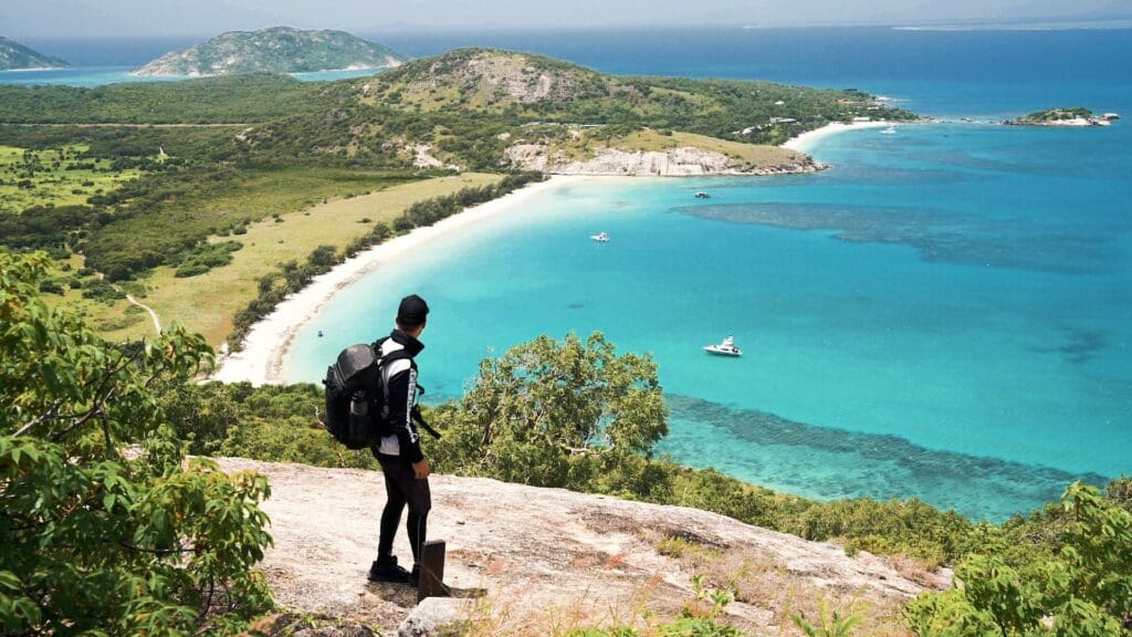 Camping at Lizard island in watson's Bay