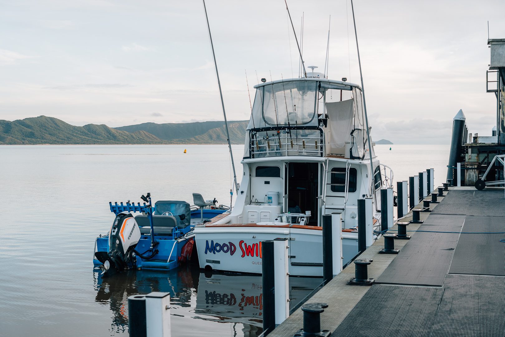 Tied up for our one week in Cooktown at Jim and Ann's wharf.