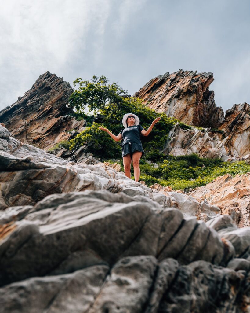 Striking rock formations on Noble Island