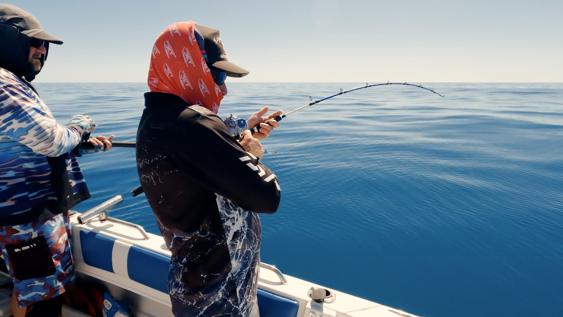 Angler fishing for Red Emperor in Central Queensland.