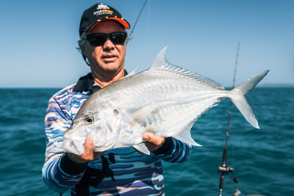 Tea Leaf trevally caught on fishing lure