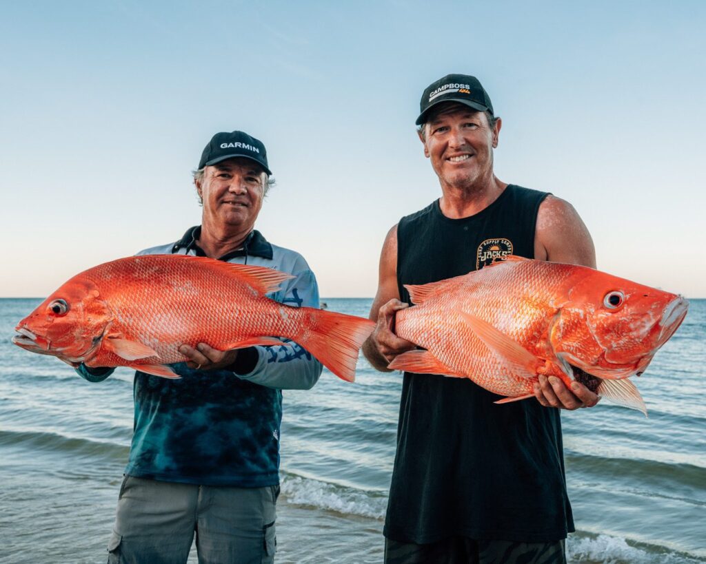 Ryan Moody and Jason from All4Adventure holding Large mouth Nannygai